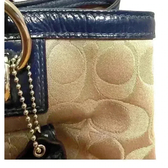 Coach Penelope Khaki with Blue Hand Bag. Pre-Loved. - Picture 5 of 8